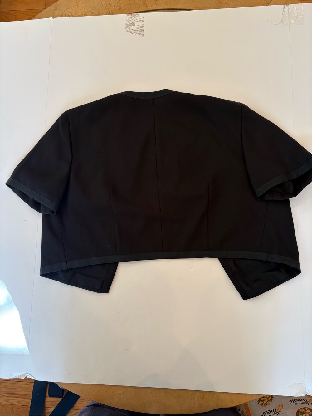 Liz Claiborne Black Short-Sleeve Cropped Open-Front Jacket-see photos for size - Picture 9 of 9